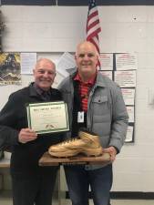 Hopatcong High School History Teacher James Marino received the December Big Shoes Award.