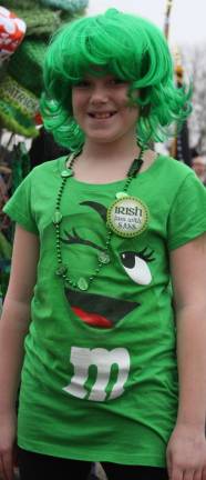 Irish pride Emily Brothman from Andover sported a green outfit for the St. Patrick's Day Parade on March 17.