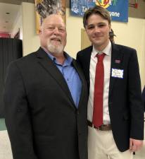Earl Schick, left, was chosen to replace Dawn Fantasia on the Sussex County Board of County Commissioners, and Billy Marotta-LaRegina was elected to represent the county on the State Republican Committee on Saturday, Feb. 3. (Photos by Kathy Shwiff)