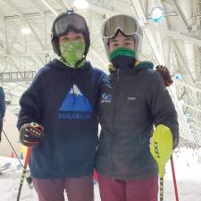 Sparta Ski Team captains Rachel Young (left) and Claudia Calafati before the first day of school at Big Snow, Rutherford, N.J. (Photo provided)