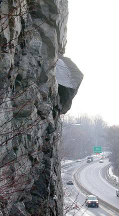 A rockfall on I-80