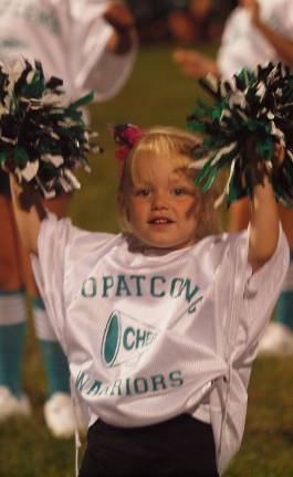 Warriors on display Little three year old cheerleader Allison Rennie