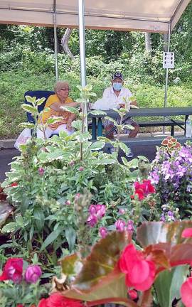 ‘Grab and Go’ offers hot lunches to Sussex County seniors The outdoor seating area at the Vernon Senior Center. (Photo provided)