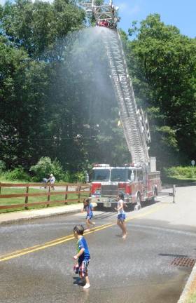 Cooling off at Stanhope Fun Day. (Photos by Mandy Coriston)