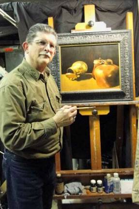 Learn about mysterious, long-lost Da Vinci painting David Rush and his rendition of Da Vinci work. Photo courtesy of David Rush