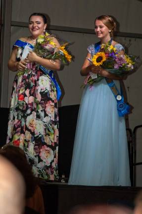 First runner-up Miss Franklin Carmella Limon and the 2nd runner-up/Peoples Choice winner Miss Hampton Hannah MacMillan