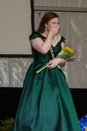 The 2018 Queen of the Fair winner Miss Vernon Blake Harrsch hearing that she has won the pageant.