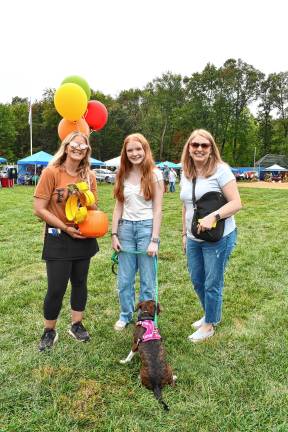 Photos: Stanhope Fall Festival Nicole Gullotta and Abigail and Alison Andrews, all of Stanhope, with their dog, Olive.