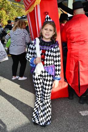 Byram school hosts trunk or treat Olivia Mortensen is a creepy clown