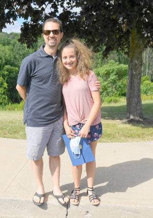 Nick Vigiletti and daughter Sophia after the ceremony. (Photo by Vera Olinski)