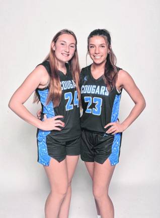 KT2 From left are Kittatinny Regional High School basketball team captains Hanna Olsen and Olivia Lombardo. (Photo by Kristiana Lightcap)