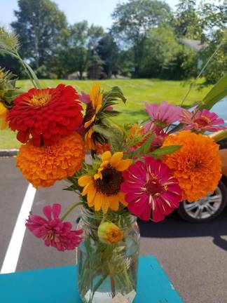 Beautiful, colorful, freshly cut flowers at the Farmer's Market at The Shoppes at Lafayette.