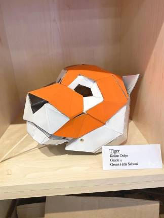 Green Hills School students’ masks on display at the Morris Museum Tiger, Kellen Oslyn, grade 4, Green Hills School (Photo provided)