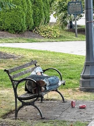 Officials meet on homeless issue More homeless people are gathering on the Newton Green in the past three to four months.