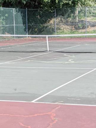 Merriam tennis court is playable once again The Merriam tennis court after repairs (Mary Rapuano)
