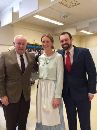 Students bring history alive with Colonial Fair Interim Superintendent Dr. George Petty, Colonial Fair's coordinator and school history teacher, Jessica Steffens, and Assistant Principal Matt Robinson enjoy the Colonial Fair. "The Colonial Fair was a real hit," Robinson said.