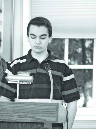 County-wide contest names best in verse Eighth grade honorable mention Jacob Guido of Kittatinny Regional High School.