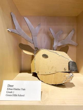Green Hills School students’ masks on display at the Morris Museum Deer, Ethan Haidue Dale, grade 7, Green Hills School (Photo provided)