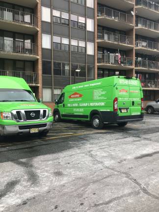 Families displaced after fire at Brookside Terrace Apartments Fire, smoke, and water left about 13 units in a Newton high-rise apartment building uninhabitable on Thursday, Dec. 12, 2018, according to Newton Police. (Photo by Laurie Gordon).