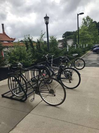 Bicycle racks outside the employee entrance reflect CEO Alex Cable's belief in &quot;healthy body, healthy mind.&quot; Photo by Laurie Gordon