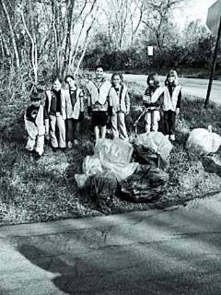Cleaning up Photo Provided Brownie Scouts from Kittatinny Service Unit Troop 5009