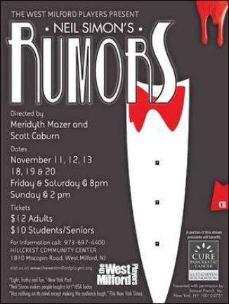 The West Milford Players present Neil Simon's Rumors The West Milford Players present Neil Simon's Rumors