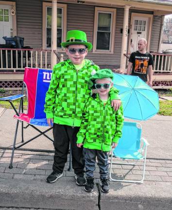 Brayden and Nolan Donaghy are wearing the green.