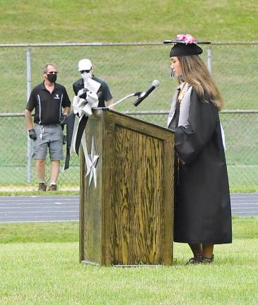 ‘All eyes are on the Class of 2020’ Valedictorian Sarah McNamara speaks of the future. (Photo by Vera Olinsky)