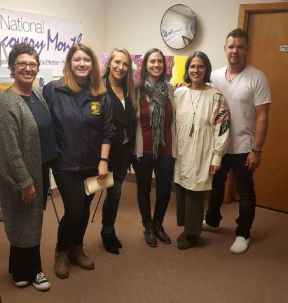 Center holds opioid art reception PHOTO BY ANNA ROSSFrom left to right: Virginia Johns, Artist; Joanna Mlicka-Anderko, SDEA, HIDTA; Jacqueline Szablowski, The Ammon Foundation; Katie Calvacca, Support Coordinator; Ann Marie Shafer, Director; Chris Ogar, Artist