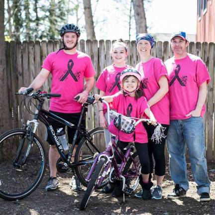 Byram man to cycle across US to raise funds for cancer victim From left: Josh Johannessen, Chloe Reed, Mackenzie Reed, Robin Reed, John Reed.