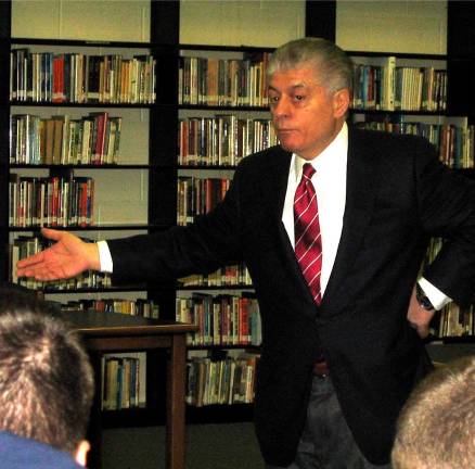 Judge visits Kittatinny students Judge Andrew Napolitano speaking to students at Kittatinny High School