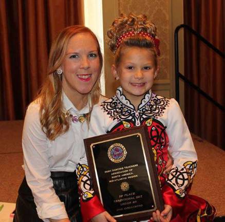 When Irish feet are dancing Irish dance school to perform in a host of area St. Patrick's Day events An Clár School of Irish Dance director Lexa Hickey with Mara Mahon of Stillwater,'Under 8 Traditional Set Winner'at last November's Mid-Atlantic Regional Oireachtas in Philadelphia.