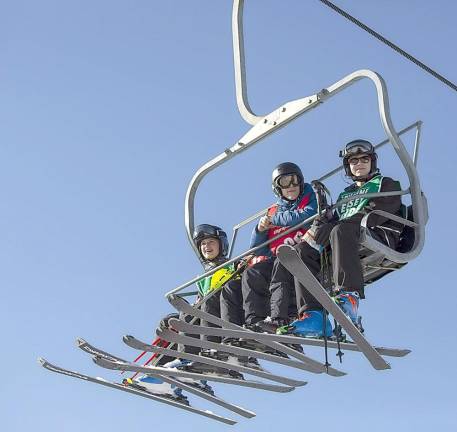 Mountain Creek hosts Special Olympics Athletes ride the chairflit to the top of the mountain.