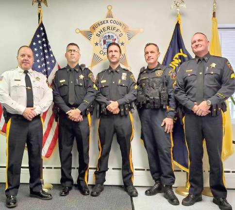 Sheriff promotes Scott Haggerty from detective corporal to sergeant From left: Sheriff Michael F. Strada, Sergeant Scott Haggerty, Sergeant William Ficacci, Sergeant John Gray, Sergeant Michael Tidaback (Photo provided)