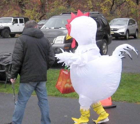This Halloween chicken makes its way down the trail of treats (Photo by Janet Redyke)