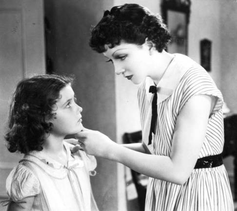 Claudette Colbert (right) shares a moment with Marilyn Knowlden (left), who plays her daughter in &quot;Imitation of Life&quot; (1935). Photo provided courtesy of Marilyn Knowlden.