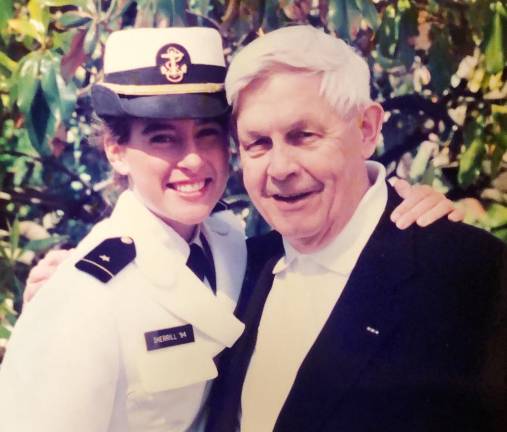 Veteran's Day Message Pictured are U.S. Rep. Sherrill and her grandfather, Bill, who was a pilot with the U.S. Army Air Corps during WWII and flew over Normandy on D-Day. Hearing his stories about flying during the war is what inspired Congresswoman Mikie Sherrill to become a U.S. Navy Pilot.