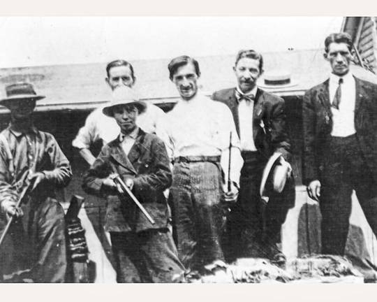 Sussex County History Today: Franklin Revolver & Rifle Association <b>‘The Boro Boys’: Bill Deck Shauger, Asa Smith, John Rousset, John Williams, George Doyle and Lester Doyle in June 1911. (Photo courtesy of Bill Truran)</b>