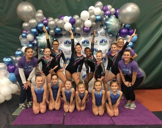 Local gymnasts shine in state competition Back row from left: Coach Wendy Panicucci, Chelsea Smith,  Adranna Barone, Samie Copley, Olivia Fiosher,  Hailey Jenkins, Lexi Ingoglia, Coach Danielle  Oerhlich, Coach Marissa Kurth   Front Row:  Hanna Potzer, Madelyn Aspelund,  Alana Ciccone, Lila Ramieri Brielle Cotto, Leah Glading.