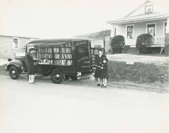 Another shot of the bookmobile at Walpack Station