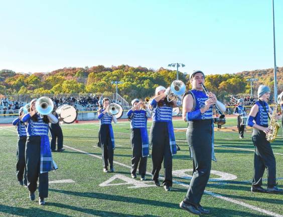 Photos: Kittatinny marching band competes Musical selections include ‘Bang Bang’ by Green Day, ‘Smells Like Teen Spirit’ by Nirvana, ‘Creep’ by Radiohead and ‘Uprising’ by Muse.