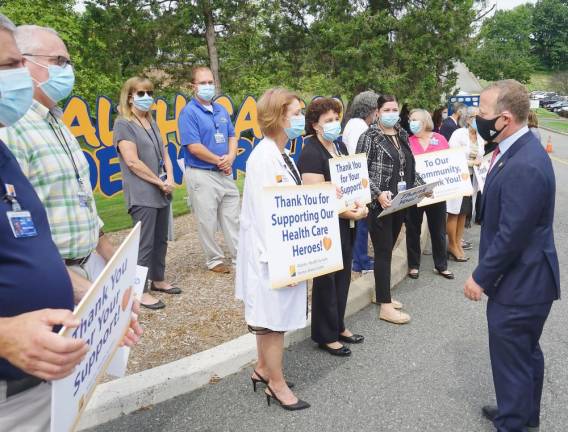 U.S. Rep. Gottheimer at the “Heroes Way” street naming in Newton (Photo provided)