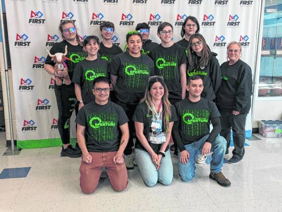 Newton High School Robotics Team advances Team 3142 Aperture of the Newton High School Robotics Team is going to the FIRST Mid-Atlantic District Championship on April 4-6. (Photo provided)