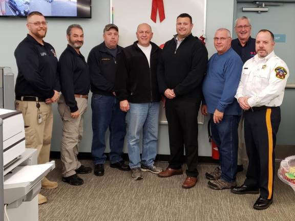 Chief Telecommunicator Dave Korver, Director of Communications Mark Rozek, Borough of Sussex OEM Coordinator Floyd Southard, Township of Wantage Mayor Ron Bassani, Township of Wantage Administrator Michael Restel, Township of Wantage OEM/911 Coordinator Joe Konopinski, New Jersey Office of Emergency Telecommunications Services Doug Weidanz, and Sussex County Sheriff Michael F. Strada.