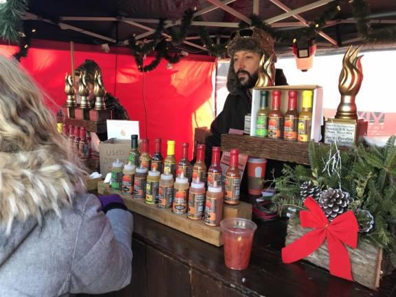 German Christmas Market has new home at Fairgrounds Tobasco booth at the 2019 German Christmas Market in Sparta.