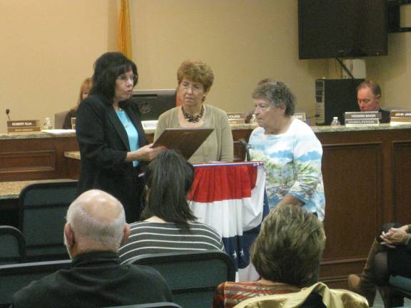 Hopatcong Women’s Club features two Sussex County speakers Mayor Sylvia Petillo with HWC co-presidents Ellen Buongiorno and Marlene Colabella
