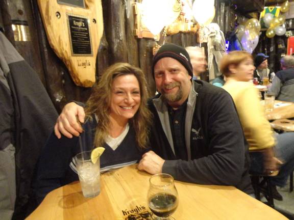 Krogh’s brewery celebrates 15 years with cave-aged brew Krogh's regulars Kurt Jessel and Roseann Impellizzera, both of Ogdensburg,enjoy a glass of Krogh's anniversary beer.