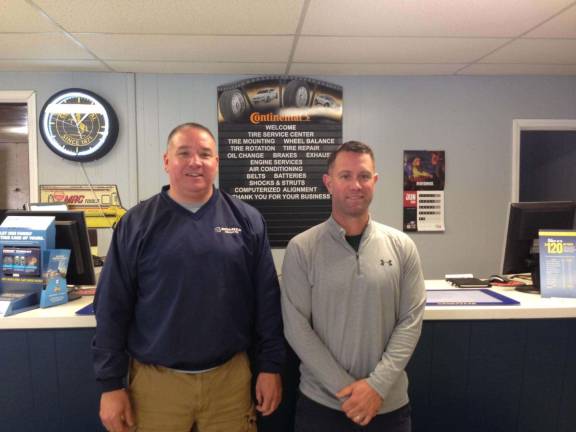 Owners of Sparta Tire never 'tire' of offering service Photo by Don Carswell Pat Curly and Mike Cina at the new Franklin Discount Tire.