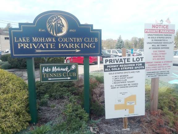 Lake Mohawk Country Club private parking lot.