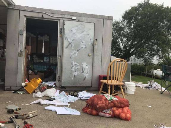 Anti-Semitic graffiti found at Airport Diner days before Rosh Hashanah Photo courtesy of GoFundMe The shed and outdoor freezer of the Airport Diner were broken into, and all of the food and supplies that were inside were destroyed.